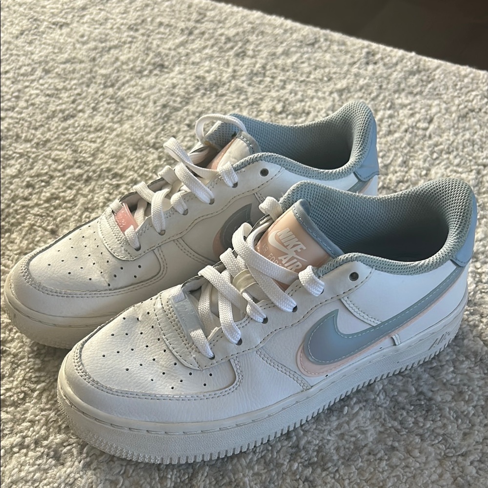 Nike Air Force Double Swoosh pink and blue sneakers size 5Y